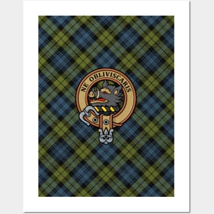 Campbell Crest over Tartan Posters and Art